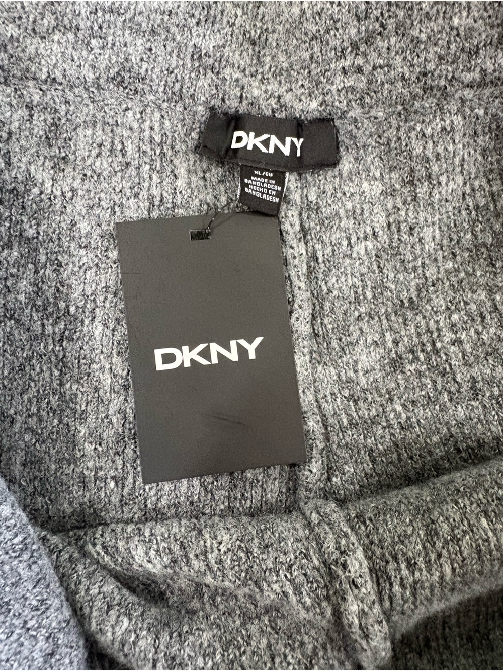 DKNY Wide Leg Sweater Joggers Cashmere Blend Gray XL NWT - Picture 8 of 12